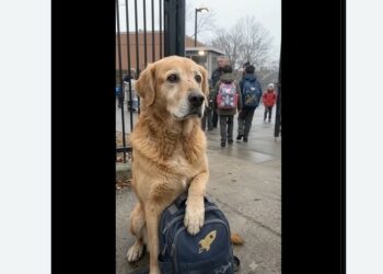 For 124 School Days, an Old Golden Retriever Carried the Same Child’s Backpack to a School Gate — But the Child Never Came