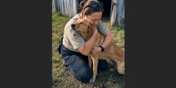 For Seven Years, a Dog Lived Behind the Chained Door of an Abandoned Barn in Texas. When We Finally Let Him Outside, He Did Something in the Grass That Neither of Us Expected.