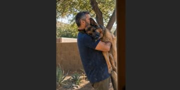 Every Morning at 10:45, a Retired K9 Officer Carried His Aging German Shepherd Outside to Sit in the Sunshine. For Ten Months, His Neighbor Watched—Until One February Morning, the Routine Came to an End.