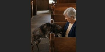 For Nearly 40 Years, Her Husband Sat Beside Her in the Third Pew. After His Funeral, She Kept Looking at His Empty Seat—Until an Old Stray Dog Walked Into the Church One Rainy Morning.