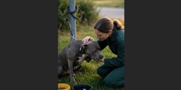 A Starving Dog Was Tied So Tightly to a Pole He Couldn’t Sit Down. Then a Florida Deputy Reached Out—and He Placed His Paw in Her Hand.