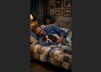For Nine Years, an Old Springer Spaniel Climbed the Stairs to Sleep Beside His Family. After Two Strokes, His Dad Started Sleeping Downstairs With Him. 