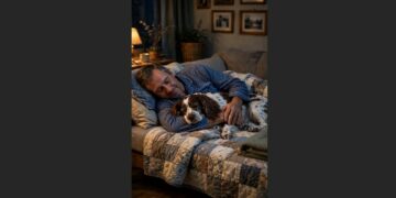 For Nine Years, an Old Springer Spaniel Climbed the Stairs to Sleep Beside His Family. After Two Strokes, His Dad Started Sleeping Downstairs With Him. 