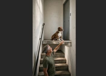 Dog Reportedly Left Behind After Owner Moved Away Wouldn’t Leave the Front Door—Until a Neighbor Stepped In