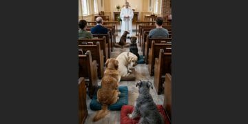 Five Dogs Sat Through an Entire Church Service Without a Single Bark—Then Came the Sign of Peace