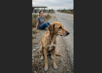 For Six Days, a Golden Dog Watched Cars Disappear Down a Highway—Then One Morning, He Finally Walked Toward Me