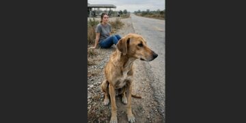 For Six Days, a Golden Dog Watched Cars Disappear Down a Highway—Then One Morning, He Finally Walked Toward Me