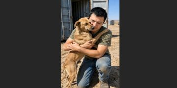 She Spent Four Days Trapped Inside a Rusted Metal Container Without Water—When the Door Finally Opened, She Put One Paw on the Man Who Found Her