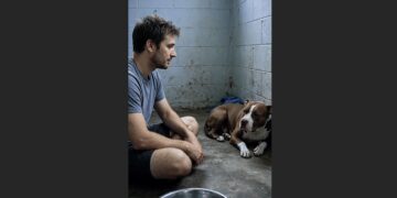 This Rescue Pit Bull Had Been Returned Twice Because She Was Afraid of Men. Then Her New Dad Sat Quietly on the Floor for Three Nights, and She Finally Rested Her Head Against Him